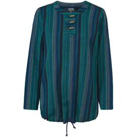 DW-Shop Baumwoll-Bluse Streifen Blau 44