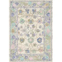 Bamyum Simay Bedruckter Teppich Chenille-Druck Maschinell Hergestellt 80 x 150 cm, Waschbarer Vintage Teppich Schlafzimmer, Antibakteriell Antirutschunterlage Küchenteppich