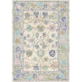 Bamyum Simay Bedruckter Teppich Chenille-Druck Maschinell Hergestellt 80 x 150 cm, Waschbarer Vintage Teppich Schlafzimmer, Antibakteriell Antirutschunterlage Küchenteppich