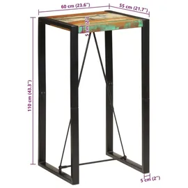 vidaXL Bartisch 60 x 55 x 110 cm Braun