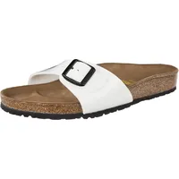 Birkenstock Damen Classic Madrid Birko-Flor Pantoletten,Weiß (Weiß Lack), 40 EU - 40 EU