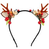 Lurrose Weihnachten Geweih Haarreifen Rentier Haarband Cosplay Haarschmuck Rentiergeweih Kopfschmuck Elchgeweih Deko für Erwachsene Kinder Foto Requisiten Reh Kostüm Zubehör 3. 6CM