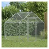 vidaXL Hühnerkäfig Silber 200 x 170 x 177 cm Verzinkter Stahl