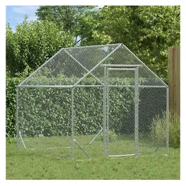 vidaXL Hühnerkäfig Silber 200 x 170 x 177 cm Verzinkter Stahl