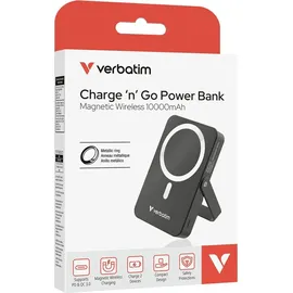Verbatim Charge 'n' Go Power Bank Magnetic Wireless 10000mah Schwarz