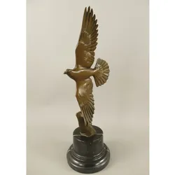 Casa Padrino Luxus Bronze Deko Skulptur Taube Bronze / Schwarz H. 39 cm