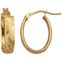 Firetti Paar Creolen »Schmuck Geschenk Gold 375 Ohrschmuck Ohrringe Struktur«,