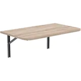 AKKE Klapptisch Wandklapptisch Esstisch - Klappbar Faltbar Platzsparend - Abgerundete Ecken - 90cm x 50cm - Sonoma