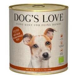 DOG'S LOVE BIO 6x800g Rind mit Reis, Apfel & Zucchini