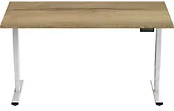 euroseats Economy Sitz-Stehschreibtisch Rechteckig Eiche T-Fuß 1.400 (B) x 800 (T) x 1.275 (H) mm Metall