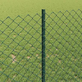 vidaXL Zaun mit Pfosten 1 x 10 m Grün/Stahl