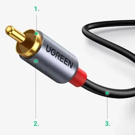 UGREEN USB-C - 2rca Audiokabel, 1,5m, Grau