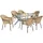 Merxx Ravenna Set 7-tlg. 6 Stapelsessel Gartentisch 150 x 85 cm Natur