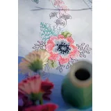 Vervaco Kreuzstich Stickpackungen Tischdecke Pastellblumen Stickdecken Vorgezeichnet Basteln Erwachsene Kreativ Set Vorgedruckte Decke Sticken 80 x 80 cm Stickset DIY Sticken Set