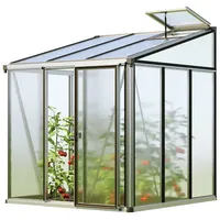 GFP Gewächshaus Anlehngewächshaus Ella 33 - Aluminium - 199x194 cm - 16 mm Polycarbonat-Platten