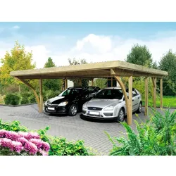 Mr. GARDENER Doppelcarport »Köln 2«, Außenmaß BxT: 604 x 760 cm, braun, Holzart: Kiefer