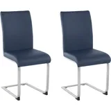 Freischwinger OTTO HOME "Charissa", blau (dunkelblau (ascona 1014), silberfarben), B:44cm H:94cm T:54,5cm, Holzwerkstoff, Stühle, Freischwinger, Bezug in verschiedenen Qualitäten, maximale Belastbarkeit 120 kg