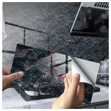 COOL-i ® Fliesenaufkleber Klebefliesen 4 Stück -30cm x 15cm, 3D Fliesenaufkleber (Marmor Optik), PVC Wasserfest,Selbstklebend,Hitzebeständig,Starke Klebefähigkeit