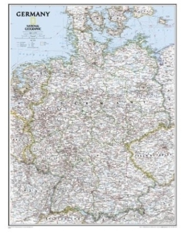 National Geographic Map / National Geographic Map Germany   Politival Map  Laminiert  Planokarte  Karte (im Sinne von Landkarte)