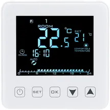 Revolt Wand-Thermostat für Fußbodenheizung LCD Touch-Tasten programmierbar