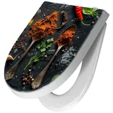 Primedeco WC-Sitz mit Absenkautomatik Motiv Gewürze Löffel Mix (1-St), Absenkautomatik, Soft-Close gelb