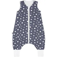 EMMA & NOAH Schlafsack mit Füßen Punkte Blau, 100
