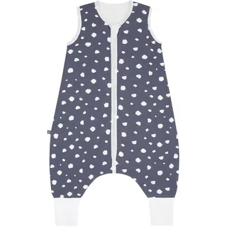 EMMA & NOAH Schlafsack mit Füßen Punkte Blau, 100