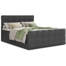 Sofnet Boxbett, Dunkelgrau, Textil, H3, Rechteckig, 180x200 cm) Schlafzimmer, Betten, Boxspringbetten