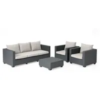 KETER Allibert Salta Gartenmöbel Set | mit Gartensessel, Gartensofa und Esstisch | Rattanoptik | Wetterfest