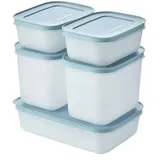 Tupperware Gefrierdosen Starter-Set  1x 1L, je 2x 1,1L und 0,45 L , blau , Kunststoff , Maße (cm): B: 17,3 H: 23,8 T: 17