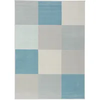 Pergamon Teppich, Modern Trendline Karo Blau, 185x270cm