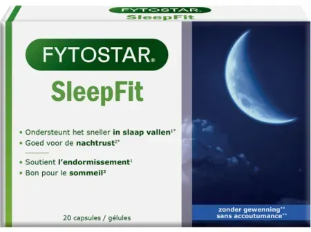 Fytostar SleepFit + Melatonin Nahrungsergänzung Einschlafen 20 Kapseln