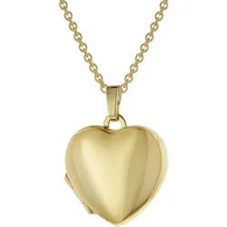 trendor 39786 Medaillon Herz 333 Gold mit vergoldeter Silberkette, 45 cm