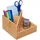 Relaxdays Stiftehalter Bambus Natur 3 Fächer 10,5 x 16,5 x 16,5 cm