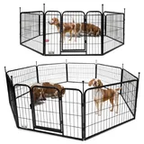 MaxxPet Welpenauslauf - Laufstall Hund - Welpenlaufstall Hundegitter Wohnung - Faltbarer Außen Laufstall - verstellbares Außengehege - 8 Paneele - 80x60 cm