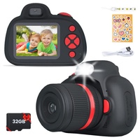 Kind Ja Spielzeug-Kamera Kinder Kamera,Kreative Kinderkamera,Digitalkamera,4800w, 1200mAn, 32GB, Es können Fotos gemacht werden. Video, mit Blitzlicht schwarz