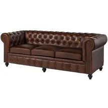 Massivmoebel24 Sofa Leder 3-Sitzer Braun