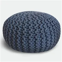 casamia Pouf Baumwolle Ø 55 cm Dunkelblau