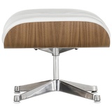 Vitra Ottoman für Lounge Chair Gestell Alu poliert weiß, Designer Charles & Ray Eames, 42x63x56 cm
