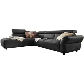 KAWOLA Sofa RISO Ecksofa mit motorischer Sitztiefenverstellung Leder