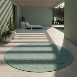 KADIMA DESIGN Teppich, Blau, Textil, Uni, Rund, 200x200 cm, – Böden, Teppiche, Outdoorteppiche