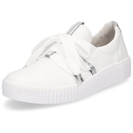 GABOR Gr. 39, silberfarben (weiß, silberfarben) Damen Schuhe Sneaker Schnürschuh, Halbschuh, Slipper mit aufgesetzter Zierschnürung
