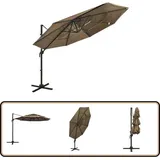 Vidaxl - Sonnenschirm mit Aluminium-Mast 4-lagig Taupe 3x3 m - Sonnenschirm - Gartenschirm - Terrassenüberdachung - Sonnenschutz - Polyester