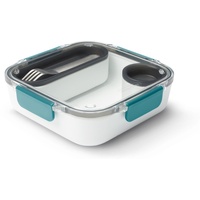 Black+Blum Lunchbox, ORIGINAL, Ozean, 1 Liter, mit Klickverschluss, mit Innenbehälter und Saucenbecher, 1000 ml blau