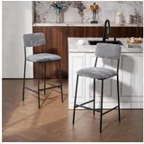 Homcom Barhocker 2er Set 72,5 cm Sitzhöhe Grau