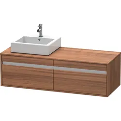 Duravit Waschtischunterschrank wandhängend „Ketho“ 140 × 42,6 × 55 cm in Nussbaum Natur