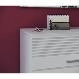 inn.furn Flurkommode, weiß Hochglanz 55 cm, Garderobe, Schuhaufbewahrung, Schuhschränke