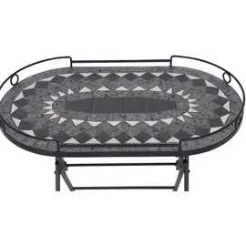 Siena Garden Como Serviertisch 41 x 67,5 x 60 cm schwarz matt/grau