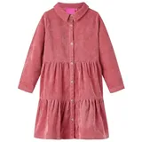vidaXL Kinderkleid mit Langen Ärmeln Cord Altrosa 104