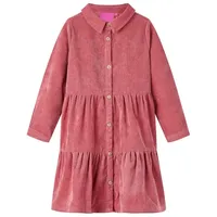vidaXL Kinderkleid mit Langen Ärmeln Cord Altrosa 104
